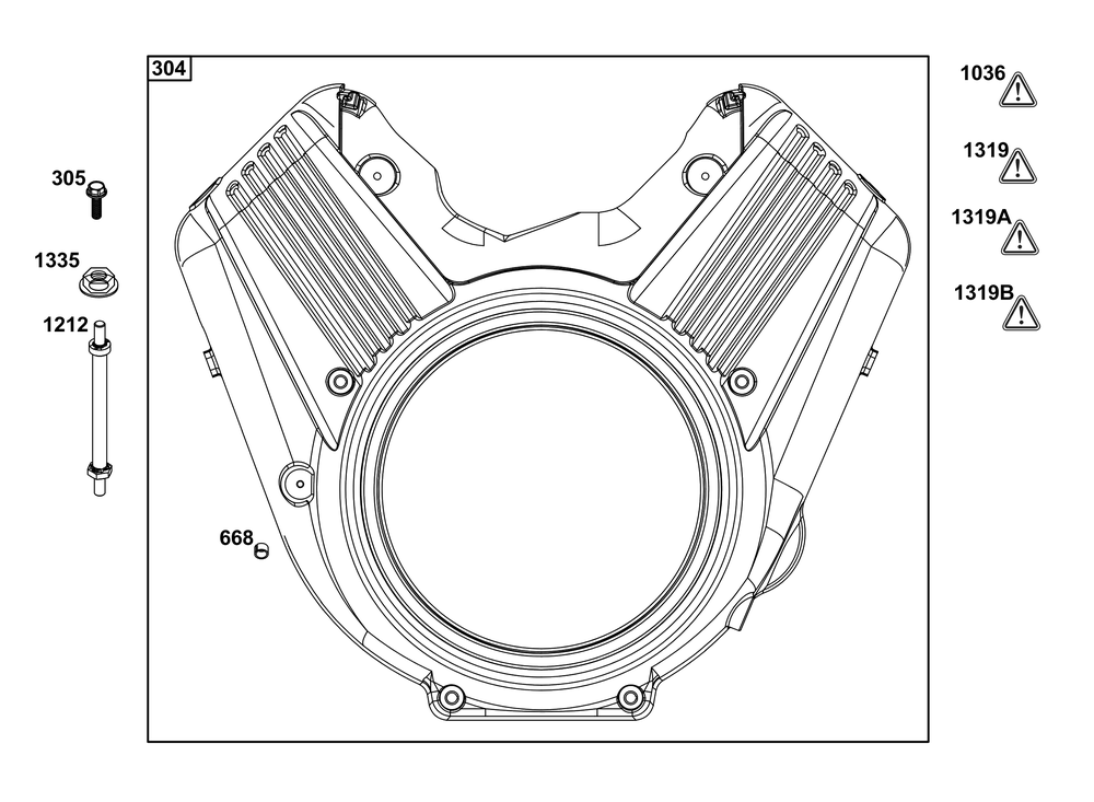 Blower Housing Group Diagram and Parts List for 613277-0120-E1 400000 - 699999 Briggs and Stratton Engine